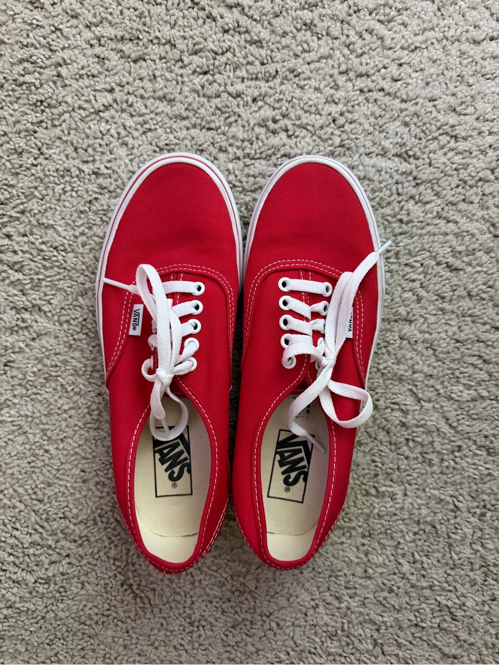 Vans Classic Canvas Low-Top Sneakers in Red with White Accents